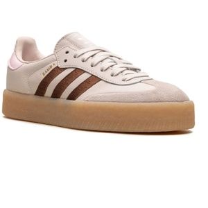 Adidas Sambae Platform Gum Sneakers Putty Mauve Pink Brown Sz Women 8.5 - NWT
